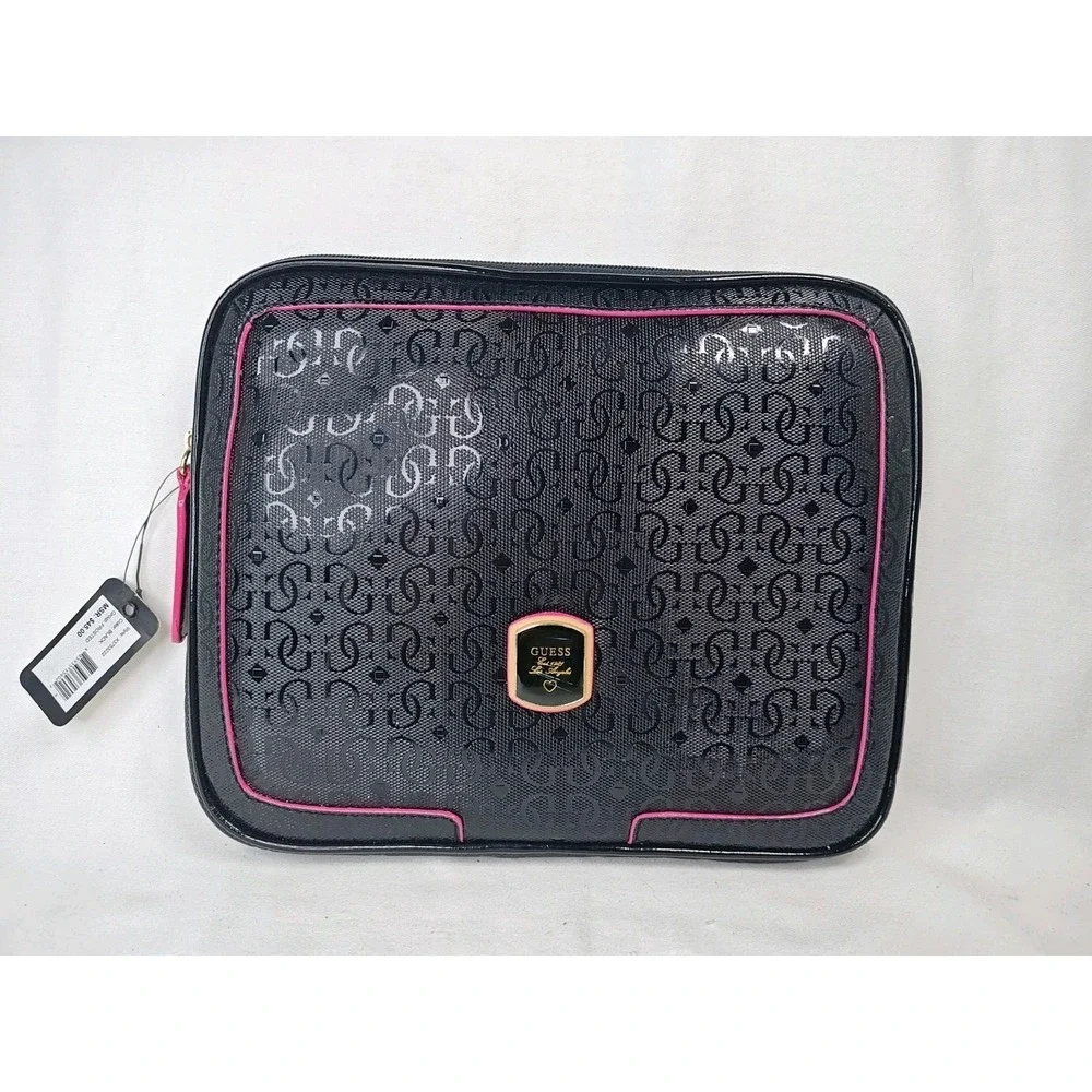NWT GUESS Frosted Black Tablet iPad Laptop Sleeve Case Pouch Bag